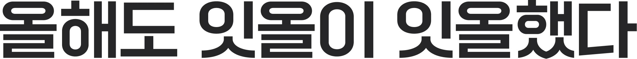 올해도 잇올이 잇올했다